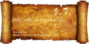 Vörös Tiborc névjegykártya